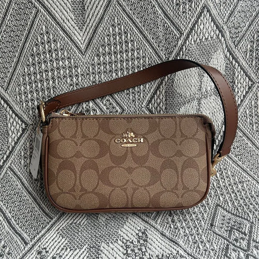 Coach Signature Canvas Mini Shoulder Bag - Picture 1 of 8